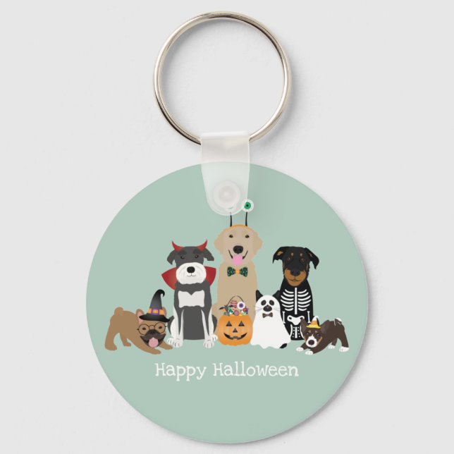 Happy Halloween Spooky Pet Costumes Keychain (Front)