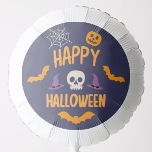 Happy Halloween spooky pumpkin bat orange design Balloon