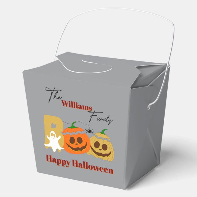 Happy Halloween Spooky Pumpkin Favor Box (Front)