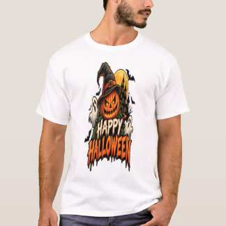 Happy Halloween Spooky Pumpkin Ghosts and Haunted T-Shirt