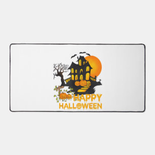 Happy Halloween Spooky Pumpkin Haunted House Men W Desk Mat
