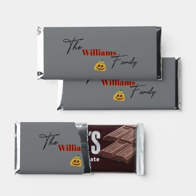 Happy Halloween Spooky Pumpkin Hershey Bar Favors (Front)