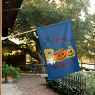 Happy Halloween Spooky Pumpkin House Flag