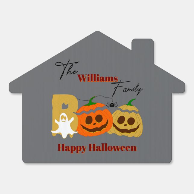 Happy Halloween Spooky Pumpkin Yard Sign (Front)