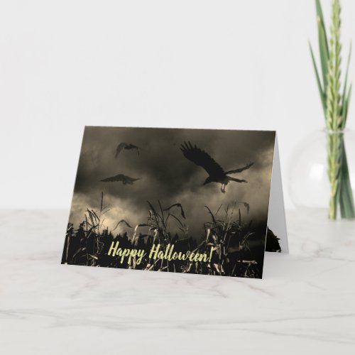 Happy Halloween Spooky Ravens Card