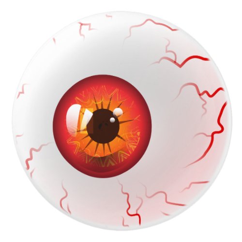 Happy Halloween Spooky Red Eyeball Ceramic Knob