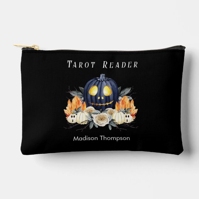 Happy Halloween Spooky Samhain Pumpkins Crystals   Accessory Pouch (Front)