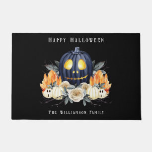 Happy Halloween Spooky Samhain Pumpkins Crystals Doormat