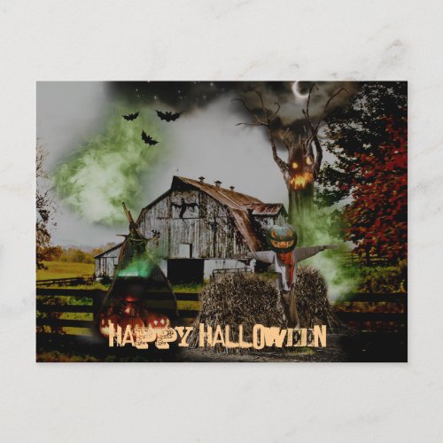  Happy HALLOWEEN Spooky Scarey  Postcard