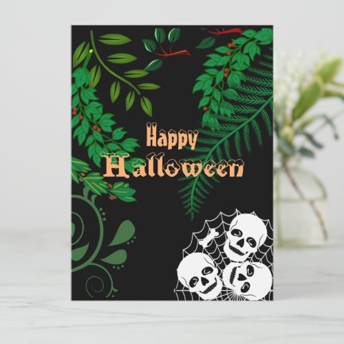 Happy Halloween Spooky Scary Night Skeletons Pile 