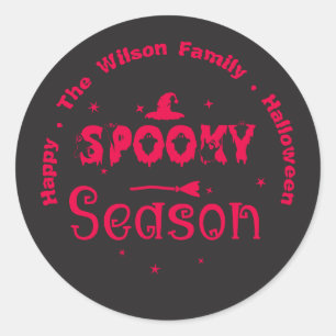 Happy Halloween Spooky Season Classic Round Sticker