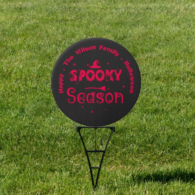 Happy Halloween Spooky Season Witch Hat Yard Sign (Insitu)