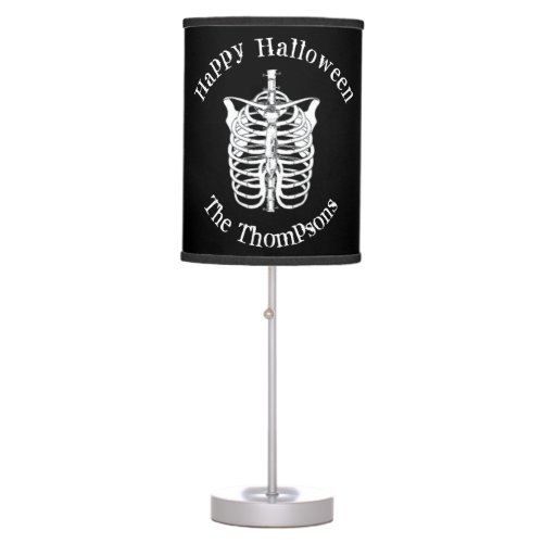 Happy Halloween Spooky Skeleton Whimsical X Ray Table Lamp