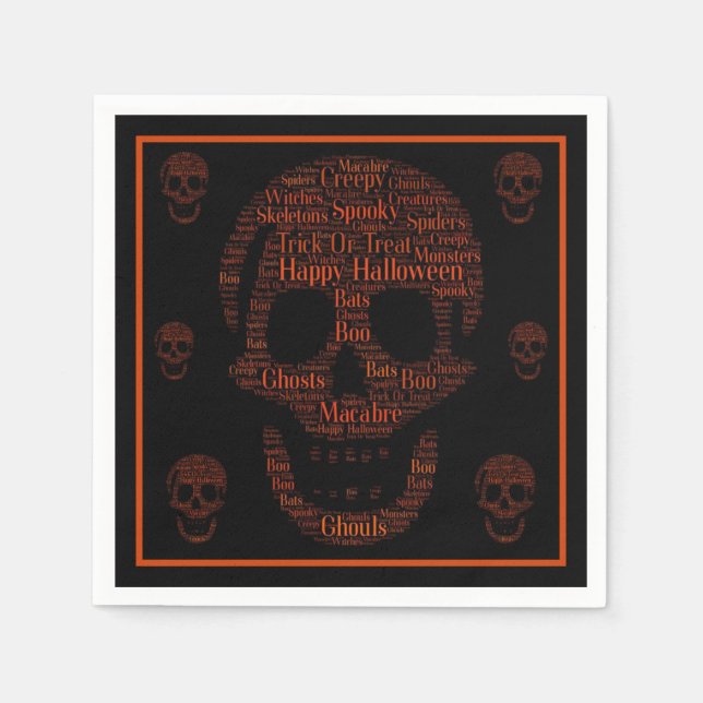 Happy Halloween Spooky Skull Napkins (Front)