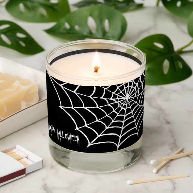 Happy Halloween - Spooky Spider Web Scented Candle (Lit)
