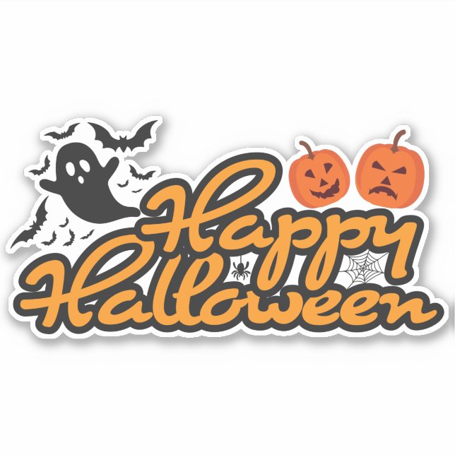 Happy Halloween Spooky Sticker (Front)