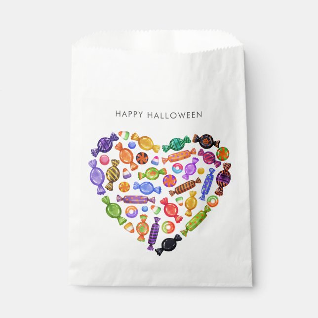 Happy Halloween Spooky Sweet Candy Heart Favor Bag (Front)