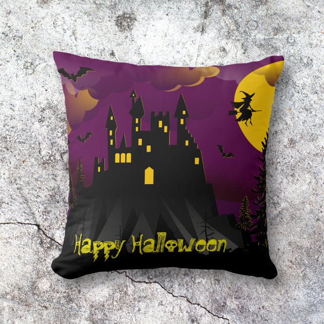 Happy Halloween Spooky Throw Pillow (Creator Uploaded)