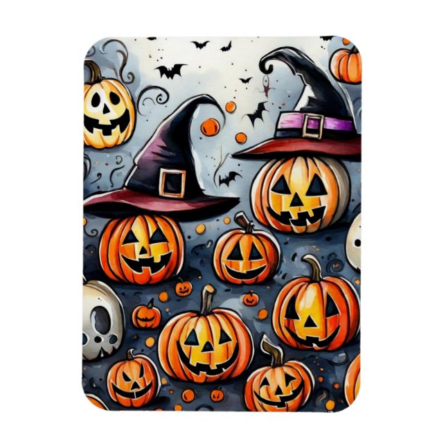 Happy Halloween spooky treat or tricks design Magnet (Vertical)