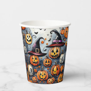 Happy Halloween spooky treat or tricks design Paper Cups