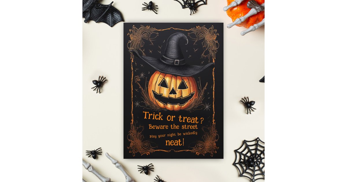 Happy Halloween Spooky Trick Or Treat Greeting Card | Zazzle
