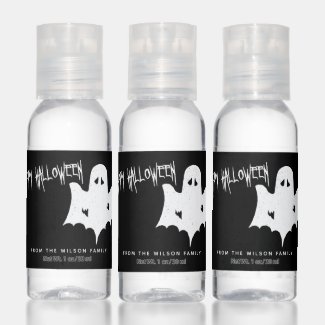 Happy Halloween - Spooky White Ghost Silhouette