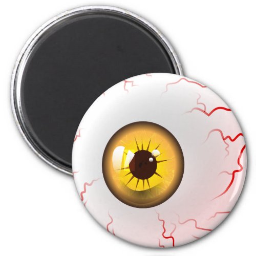 Happy Halloween Spooky Yellow Eyeball Magnet