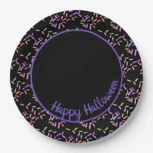 Happy Halloween Sprinkles Customizable Paper Plates