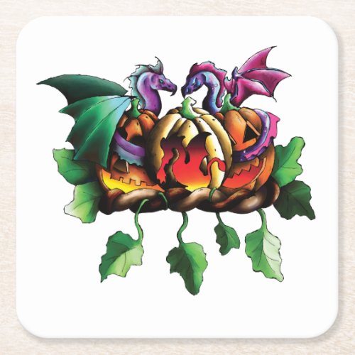 Happy Halloween Square Paper Coaster