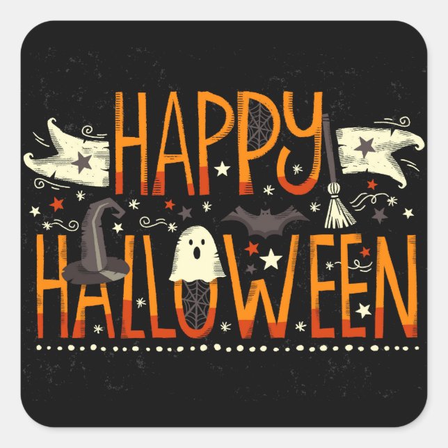 Happy Halloween Square Sticker (Front)
