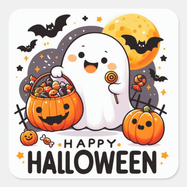Happy Halloween  Square Sticker (Front)