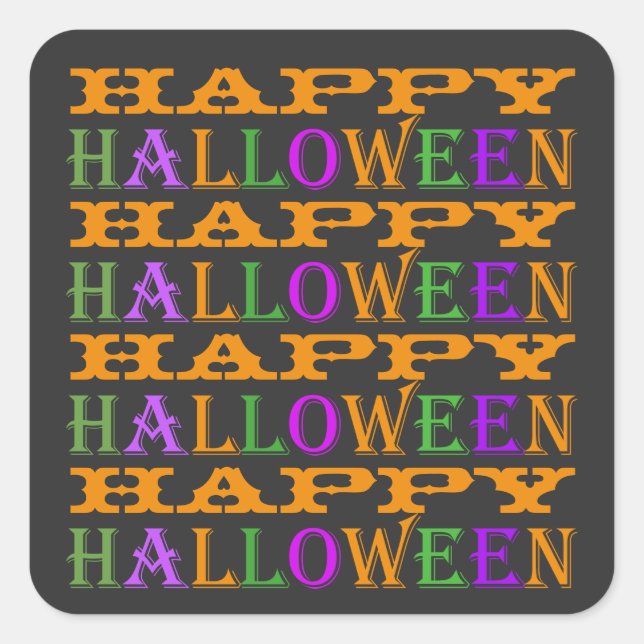 Happy Halloween Square Sticker (Front)