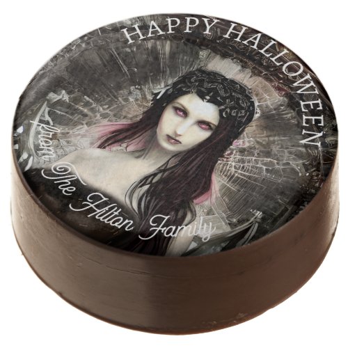 Happy Halloween Steampunk Gothic Fallen Angel Chocolate Covered Oreo