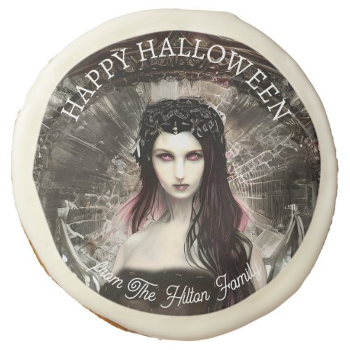 Happy Halloween Steampunk Gothic Fallen Angel Sugar Cookie