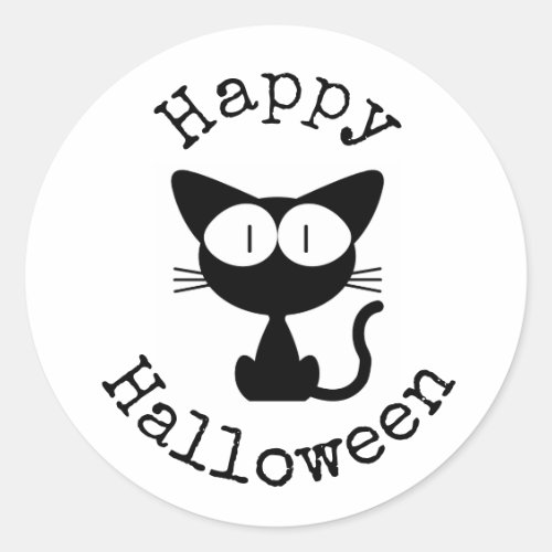 Happy Halloween stickers with cute cat