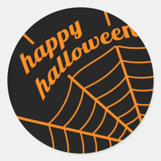 Happy Halloween Stickers with Spider Web (Front)