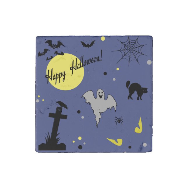 Happy Halloween Stone Magnet (Front)