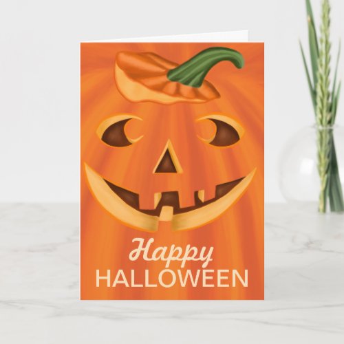 Happy Halloween Stylish Carved Halloween Pumpkin Card