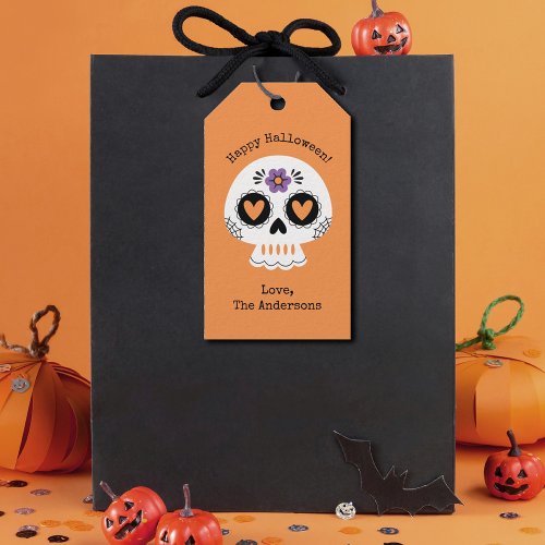 Happy Halloween Sugar Skull Gift Tags