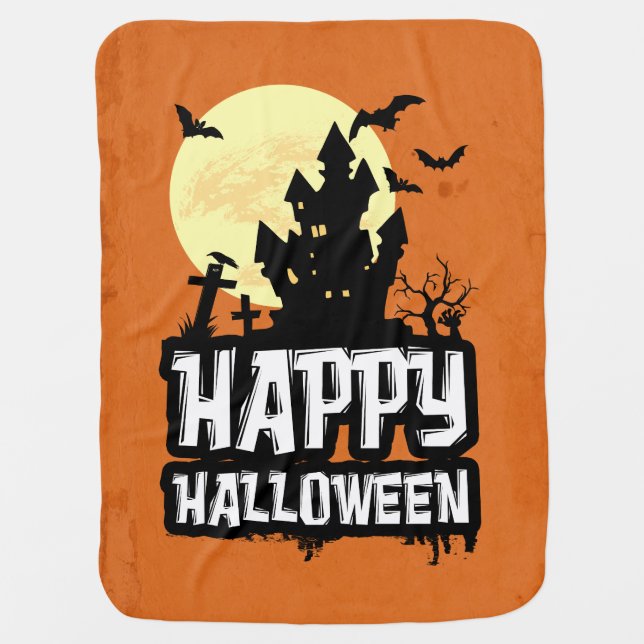 Happy Halloween Swaddle Blanket (Front)