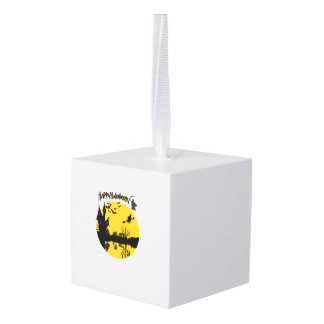 happy halloween t-shirt cube ornament
