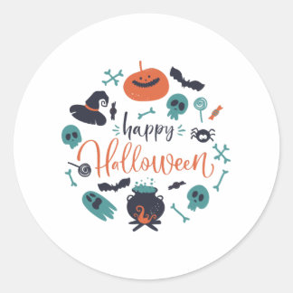Happy Halloween T-shirt mens womans Classic Round Sticker