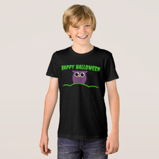 Happy Halloween T-Shirt with Cute Owl Tri-Blend Shirt