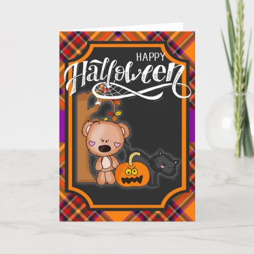 Happy Halloween Teddy Bear Card