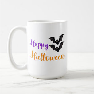 Happy Halloween Text Bats For Kids Party Fun 🎃 Coffee Mug