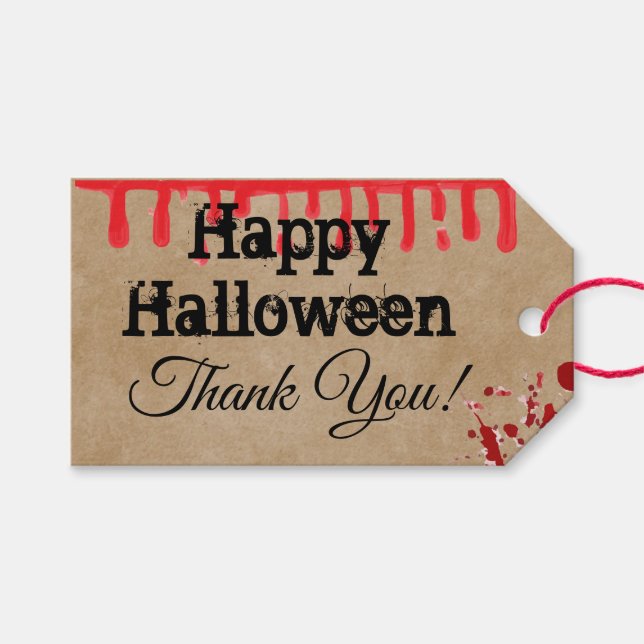 Happy Halloween Thank You Gift Tag (Front (Horizontal))