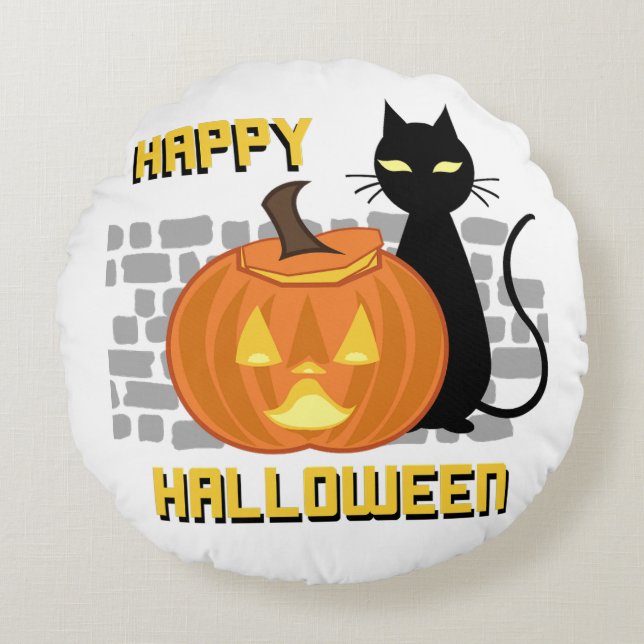 Happy Halloween throw pillow (Front)