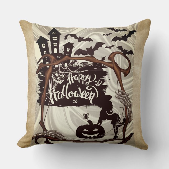 Happy Halloween,Throw Pillow (Front)
