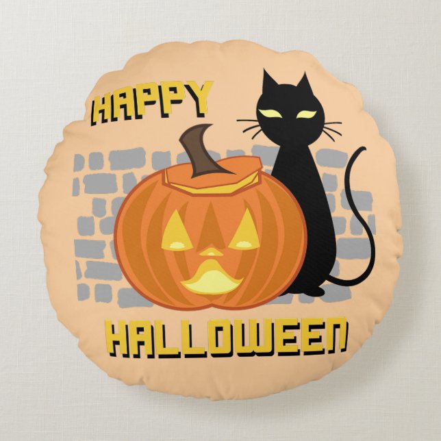 Happy Halloween throw pillow (Front)