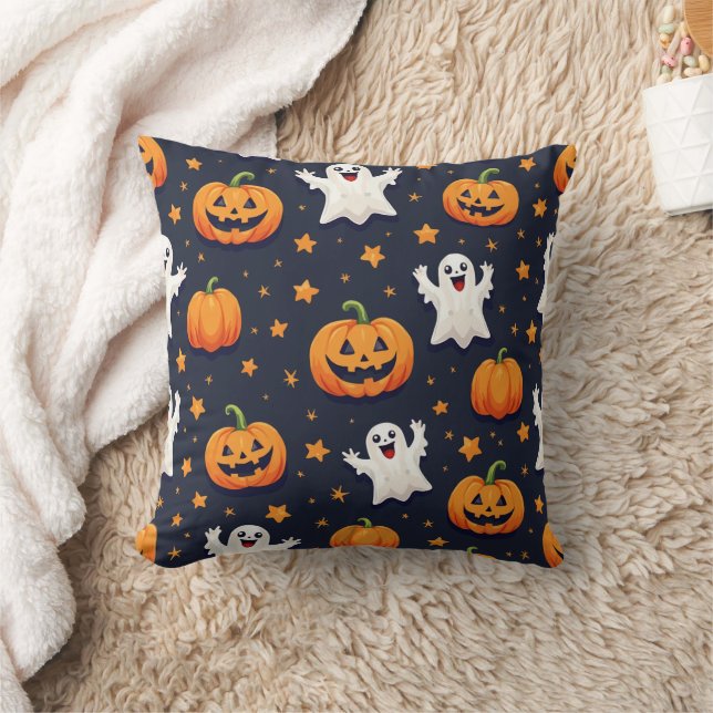 Happy Halloween Throw Pillow (Blanket)